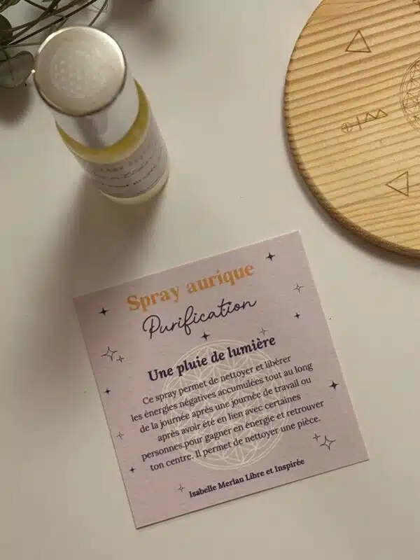 Spray aurique, brume aurique purification, purifier l'environnement